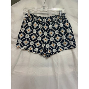 Anthropologie Women's Boho Dark Blue With Design Shorts Size Small